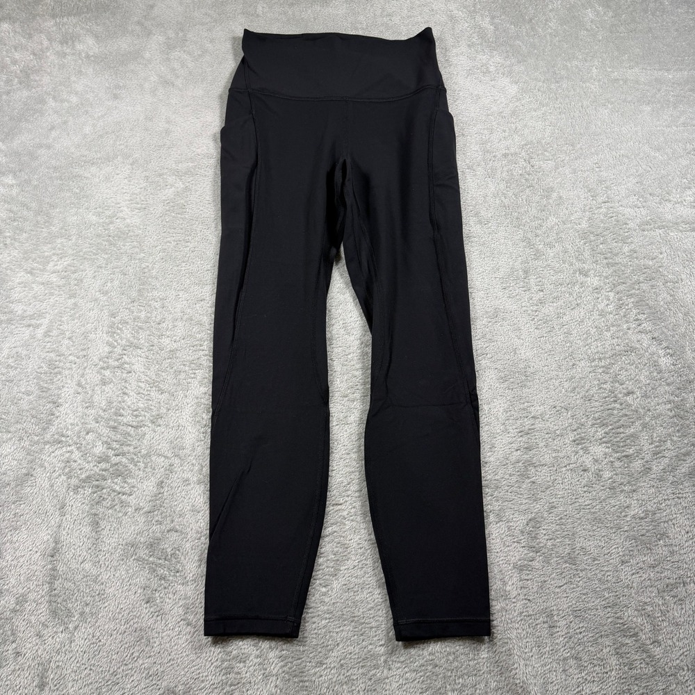 Lululemon Align High Rise Leggings Women 6 Black Pockets 25 Inch Inseam